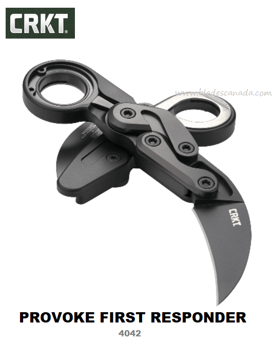 CRKT Provoke First Responder Karambit Folding Knife, D2 Steel, Aluminum, CRKT4042